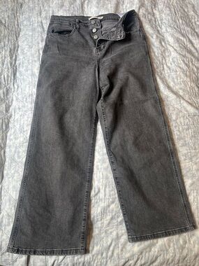 Levi's Women's Black Wide-Leg Cropped Jeans